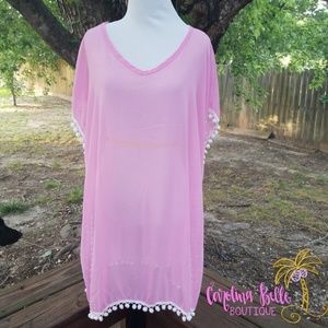 Pom pom beach coverup